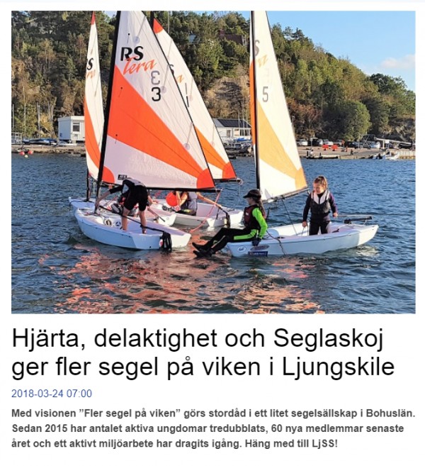 Hjärta, delaktighet och Seglaskoj ger fler segel på viken i Ljungskile